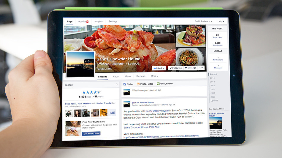 Updated design for Facebook Pages