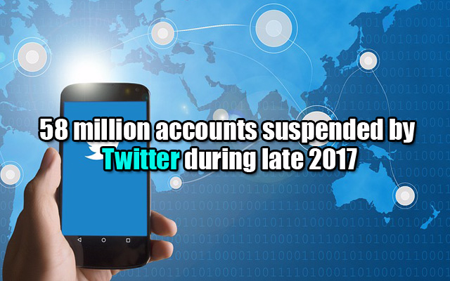 58 million accounts suspended by Twitter during late 2017